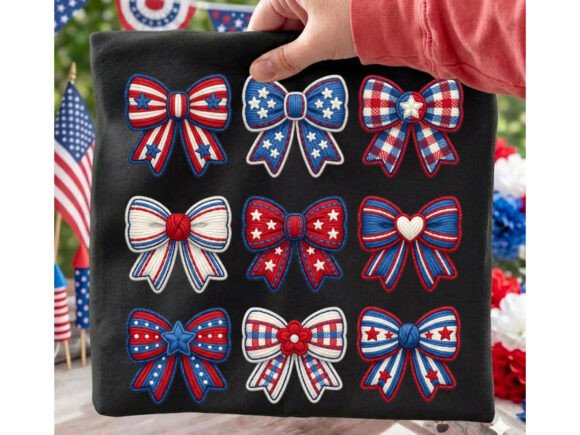 Download Patriotic Bow Grid Yarn Tshirt Design - Tshirt Collection