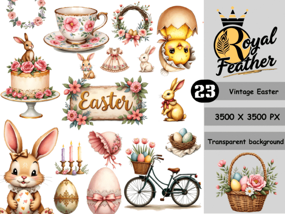 Download Vintage Easter Watercolor Clipart - Premium Resources