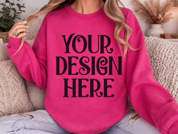 Download Gildan 18000 Heliconia Sweatshirt Mockup - Tshirt Collection